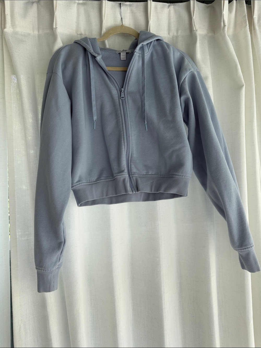 Beyond Yoga Women Light Blue Zip Hoodie Jacket